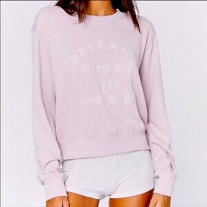 “Dreaming With My Eyes Wide Open” Pink Spiritual Gangster Pullover Crew Neck